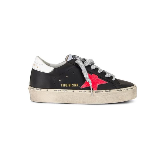 Golden Goose Shoes - Golden Goose Hi Star (black, neon pink star, silver laces, 8 US)